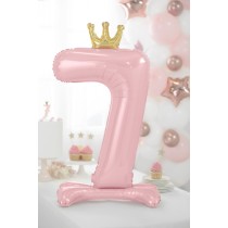 Palloncino in Foil 41" Standups Numero 7 Rosa con Corona Numeri Standups Rosa 41"/103cm