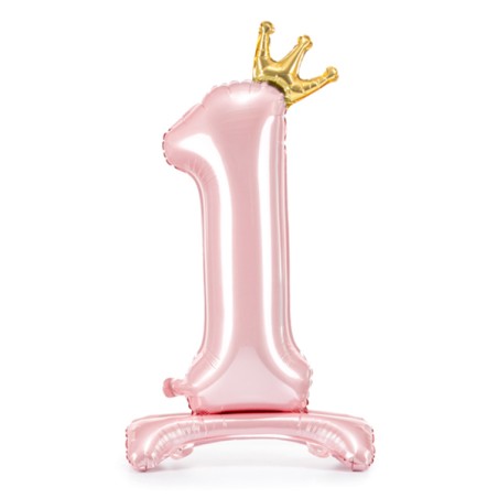 Palloncino in Foil 41" Standups Numero 1 Rosa con Corona Numeri Standups Rosa 41"/103cm