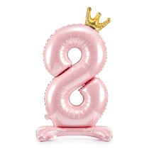 Palloncino in Foil 41" Standups Numero 8 Rosa con Corona Numeri Standups Rosa 41"/103cm