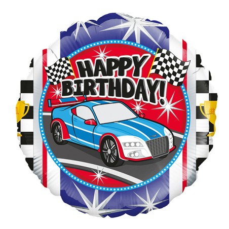 Palloncino in Foil 18" Macchina da Corsa Happy Birthday "Sport Car" Palloncini in Foil Oaktree