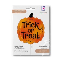 Palloncino in Foil 18" Junior Shape Zucca "Trick or Treat" Halloween Grabo