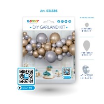 Kit Ghirlanda Palloncini Shiny Oro e Argento "DIY Garland Kit" 66pz Gemar "Diy Garland Kit"