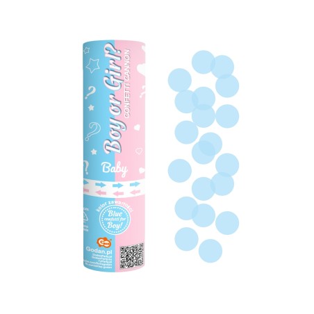 Party Cannon Celeste 15cm "Boy or Girl" Addobbi Gender Reveal Boy or Girl?