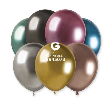 Palloncino in Lattice 5" AB50 Assortito "Shiny Assorted 082" 100pz Gemar Shiny "Round"