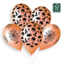 Palloncino in Lattice 12" GFS110 Mix "Halloween Spider" 5pz Gemar "Halloween"
