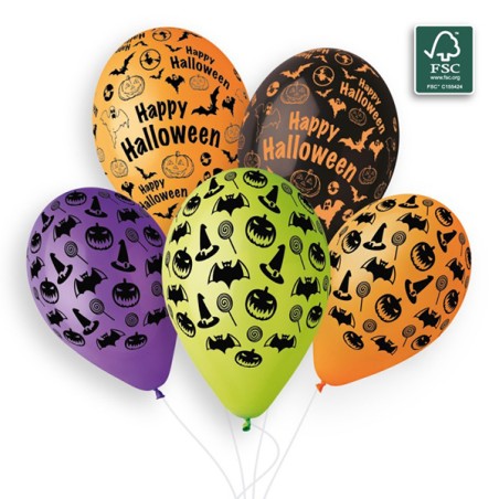 Palloncino in Lattice 13" GS120 Mix "Halloween Texture" 5pz Gemar "Halloween"