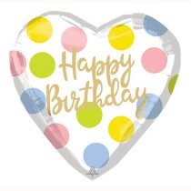 Palloncino in Foil 26" Multi-Balloons Cuore con Farfalla "Happy Birthday" Festa Tema Farfalla