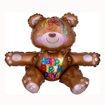 Palloncino in Foil 19" Air Filled Orso "Happy Birthday Bear" Generico