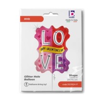 Palloncino in Foil 34" Super Shape Cornice "Valentine Love Color Block" Amore, Matrimonio o Anniversario Grabo