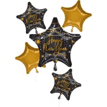 Palloncino in Foil 28" Super Shape Stella Happy New Year "Midnight Hour" Capodanno
