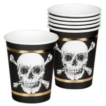 Bicchiere di Carta 210ml con Teschio Pirata "Pirates" 10pz Festa Tema Pirata "Pirates"