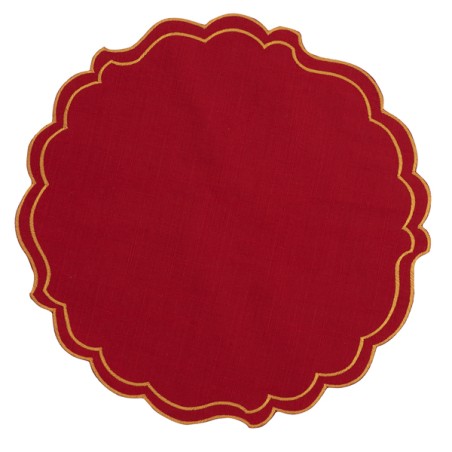 Sottopiatto 35cm in Tessuto Rosso e Oro Accessori Tavola Amore