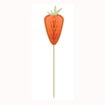 Picks di Carta a Nido d'Ape Sagomati Carota 10pz Coordinati e Tavola Pasqua