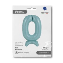 Palloncino in Foil 25" Standups Numero 0 Celeste "Pastel Blue" Numeri Standups 25" Celeste "Blue"