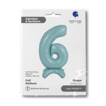 Palloncino in Foil 25" Standups Numero 6 Celeste "Pastel Blue" Numeri Standups 25" Celeste "Blue"