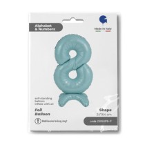 Palloncino in Foil 25" Standups Numero 8 Celeste "Pastel Blue" Numeri Standups 25" Celeste "Blue"