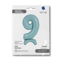 Palloncino in Foil 25" Standups Numero 9 Celeste "Pastel Blue" Numeri Standups 25" Celeste "Blue"