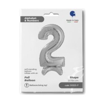 Palloncino in Foil 25" Standups Numero 2 Argento "Silver" Numeri Standups 25" Argento "Silver"