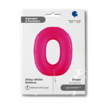 Palloncino in Foil 40" Numero 0 Fucsia Fluo Numeri 40" Fucsia Fluo "Pink Fluo"