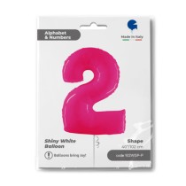 Palloncino in Foil 40" Numero 2 Fucsia Fluo Numeri 40" Fucsia Fluo "Pink Fluo"