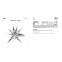 Palloncino in Foil 37" Multi-Balloons Stella Argento 3D "Star" Stelle 3D