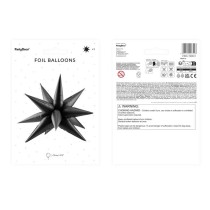Palloncino in Foil 28" Multi-Balloons Stella Nera 3D "Star" Stelle 3D