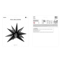 Palloncino in Foil 37" Multi-Balloons Stella Nera 3D "Star" Stelle 3D