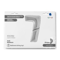 Palloncino in Foil 64" Mega Numero 7 Argento "Number Silver" Numeri 64" Argento "Silver"