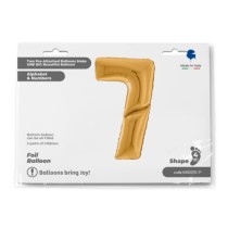 Palloncino in Foil 64" Mega Numero 7 Oro "Number Gold" Numeri 64" Oro "Gold"