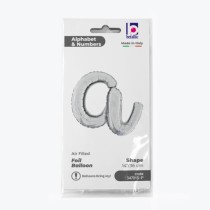 Palloncino in Foil 14" Lettera A Corsivo Argento "Script Silver" Lettere Corsivo 14" Argento