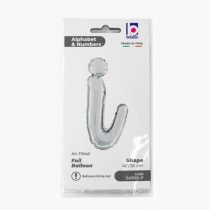 Palloncino in Foil 14" Lettera I Corsivo Argento "Script Silver" Lettere Corsivo 14" Argento