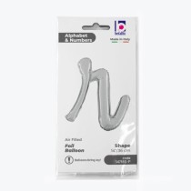 Palloncino in Foil 14" Lettera R Corsivo Argento "Script Silver" Lettere Corsivo 14" Argento