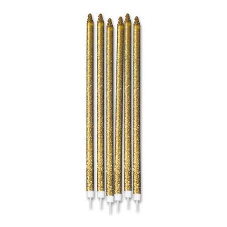 Candelina Stelo 15.5cm Oro Glitter Bio 12pz Candeline Stelo