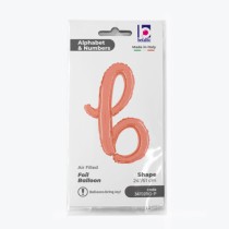 Palloncino in Foil 24" Lettera B Corsivo Rose Gold "Script Rose Gold" Lettere Corsivo 14" Rose Gold