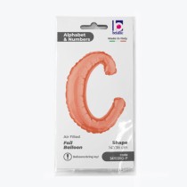 Palloncino in Foil 14" Lettera C Corsivo Rose Gold "Script Rose Gold" Lettere Corsivo 14" Rose Gold