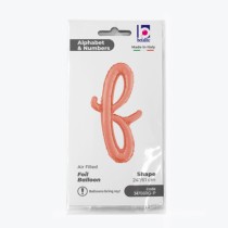 Palloncino in Foil 24" Lettera F Corsivo Rose Gold "Script Rose Gold" Lettere Corsivo 14" Rose Gold