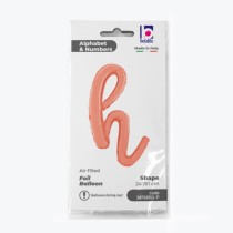 Palloncino in Foil 24" Lettera H Corsivo Rose Gold "Script Rose Gold" Lettere Corsivo 14" Rose Gold