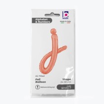 Palloncino in Foil 24" Lettera J Corsivo Rose Gold "Script Rose Gold" Lettere Corsivo 14" Rose Gold