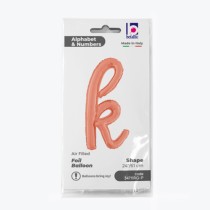 Palloncino in Foil 24" Lettera K Corsivo Rose Gold "Script Rose Gold" Lettere Corsivo 14" Rose Gold