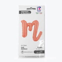 Palloncino in Foil 14" Lettera M Corsivo Rose Gold "Script Rose Gold" Lettere Corsivo 14" Rose Gold