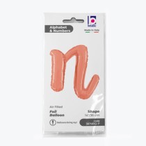Palloncino in Foil 14" Lettera N Corsivo Rose Gold "Script Rose Gold" Lettere Corsivo 14" Rose Gold