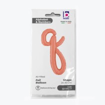 Palloncino in Foil 24" Lettera Q Corsivo Rose Gold "Script Rose Gold" Lettere Corsivo 14" Rose Gold