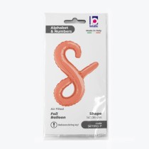 Palloncino in Foil 14" Lettera S Corsivo Rose Gold "Script Rose Gold" Lettere Corsivo 14" Rose Gold