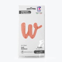 Palloncino in Foil 14" Lettera W Corsivo Rose Gold "Script Rose Gold" Lettere Corsivo 14" Rose Gold