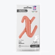 Palloncino in Foil 14" Lettera X Corsivo Rose Gold "Script Rose Gold" Lettere Corsivo 14" Rose Gold