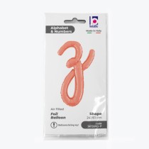 Palloncino in Foil 24" Lettera Z Corsivo Rose Gold "Script Rose Gold" Lettere Corsivo 14" Rose Gold