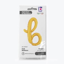 Palloncino in Foil 24" Lettera B Corsivo Oro "Script Gold" Lettere Corsivo 14" Oro "Gold"