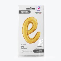 Palloncino in Foil 14" Lettera E Corsivo Oro "Script Gold" Lettere Corsivo 14" Oro "Gold"