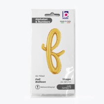 Palloncino in Foil 24" Lettera F Corsivo Oro "Script Gold" Lettere Corsivo 14" Oro "Gold"