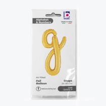 Palloncino in Foil 24" Lettera G Corsivo Oro "Script Gold" Lettere Corsivo 14" Oro "Gold"